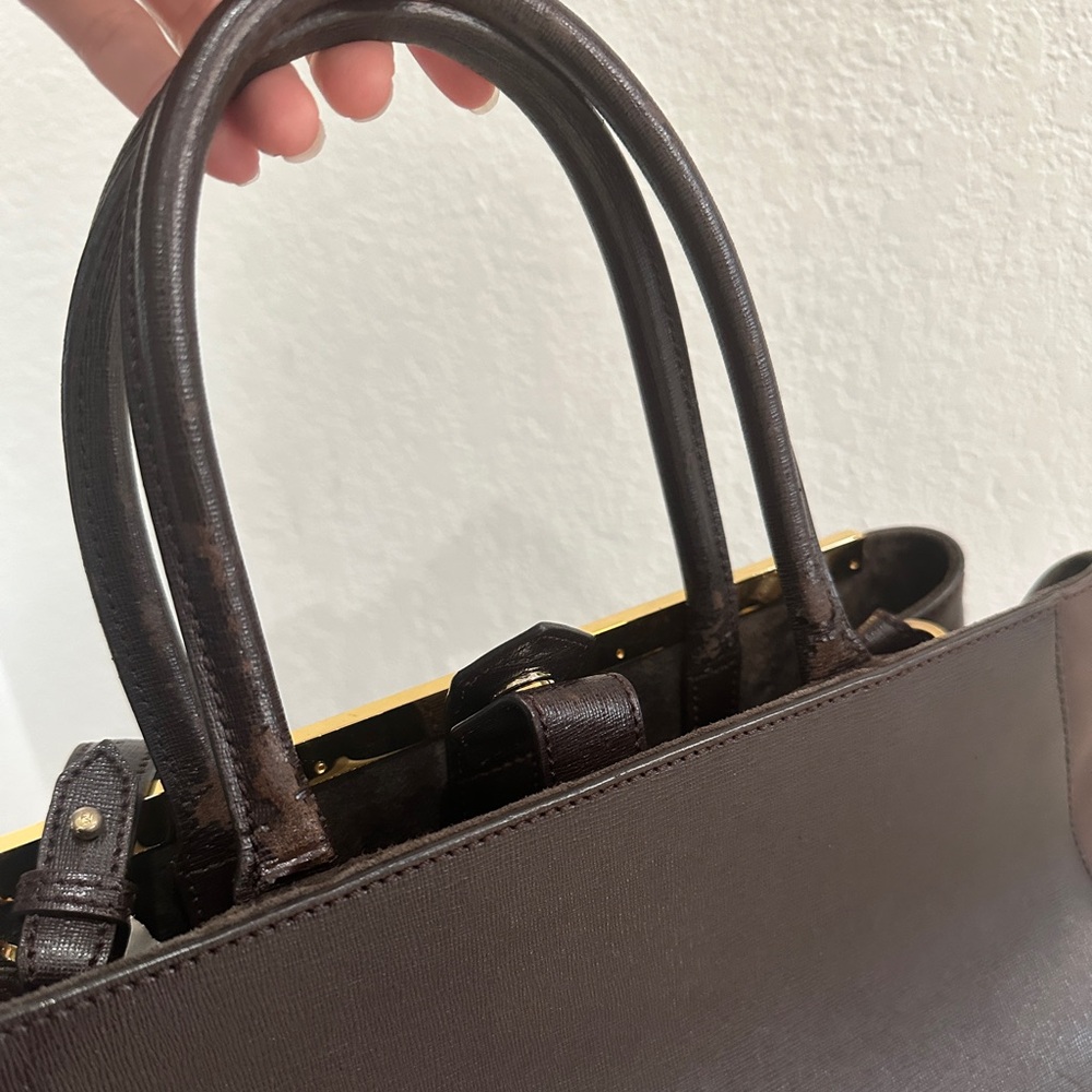Fendi 2Jours Brown Leather Tote Bag – Authentic – Structured Work Bag - Picture 8 of 15